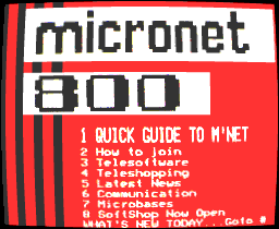 Initial Micronet screen